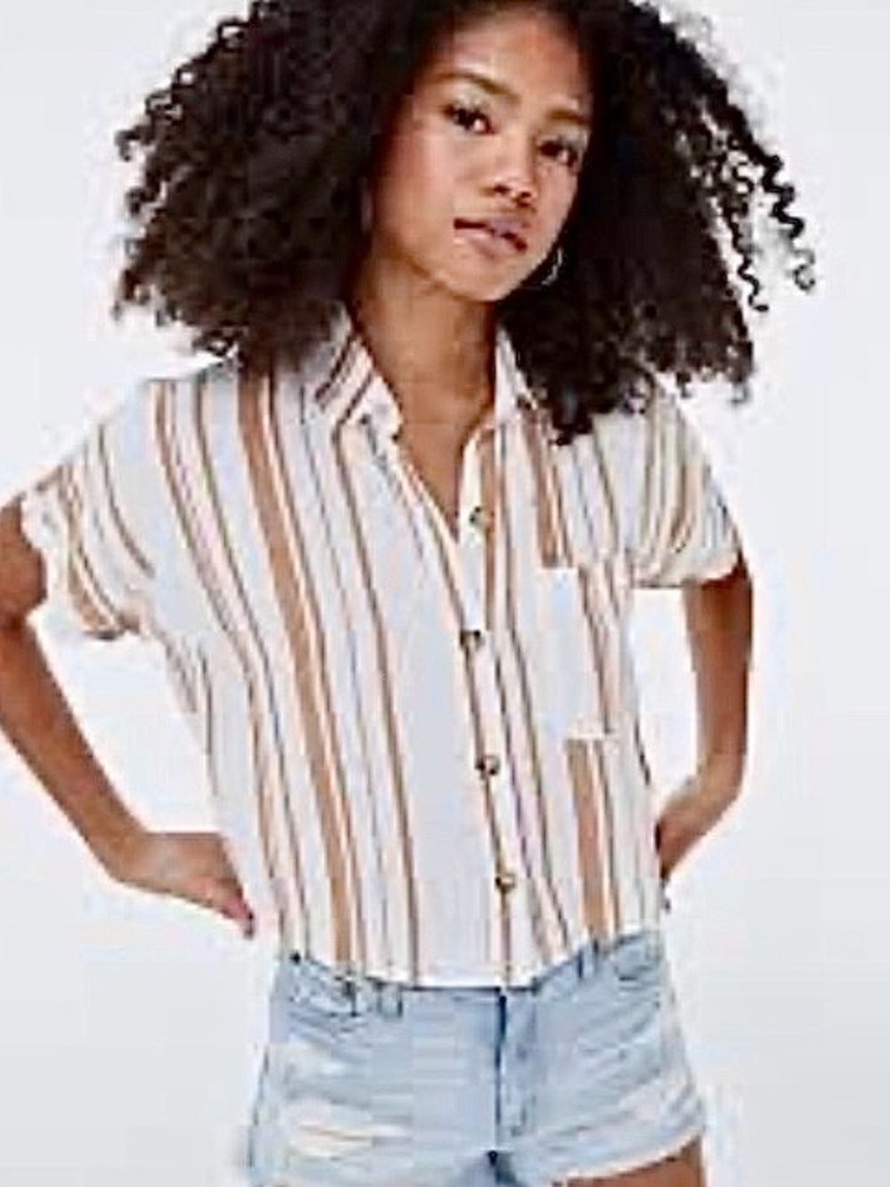Aeropostale Stripes Button-Down Shirt